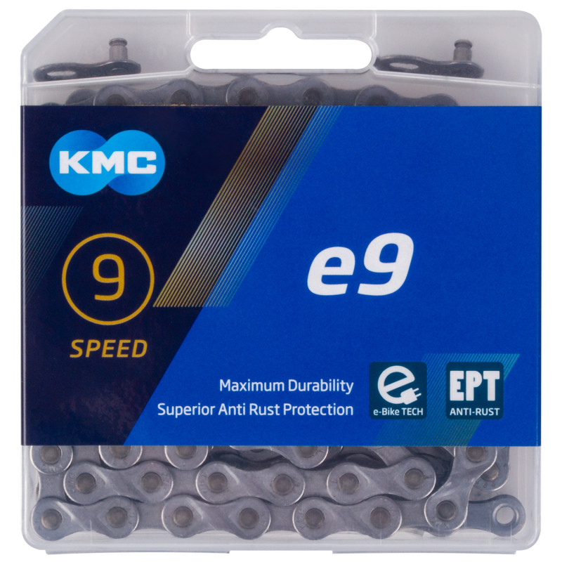 Купить Цепь KMC e9 EPT EcoProTeQ 9 ск., 136 зв., с замком, с антикор. покр., для E-Bike