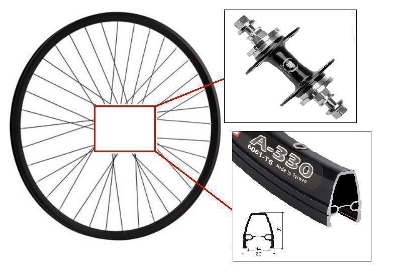 Купить Колесо задн.28 дюймов  SHINING A-330CSW(A566SBT)1436H1sp2 fixFV