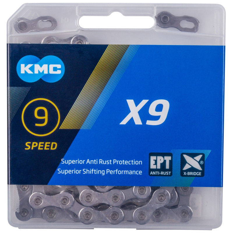 Купить Цепь KMC EPT EcoProTeQ 9 ск., 114 зв., с замком, с антикор. покр.