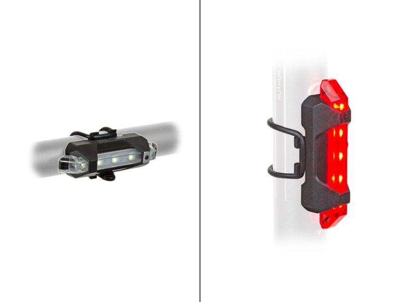 Купить Фара+фонарь 0 Stake Mini USB SET быстросъем. 3ф белый передний красный задний USB Li-ion AUTHOR